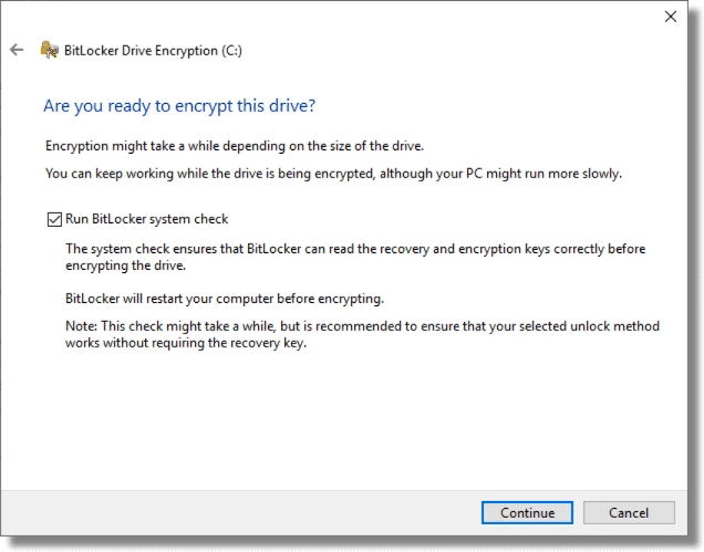 BitLocker Ready to Encrypt