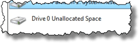 Windows Setup Unallocated Space