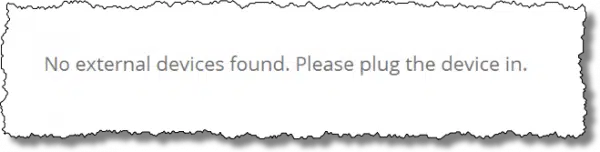No External Device