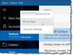 Pinning an Email Account to the Start Menu