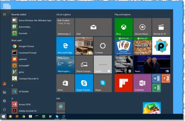 A Cluttered Start Menu