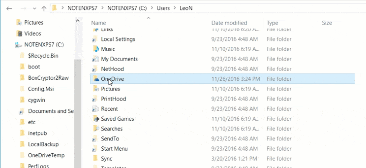 Drag and Drop of OneDrive folder
