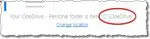 OneDrive showing new location