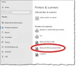 Printers & scanners in Windows 10, showing Microsoft XPS Document Writer