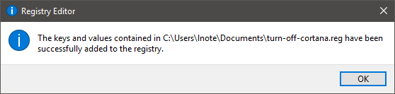 Registry Editor Success
