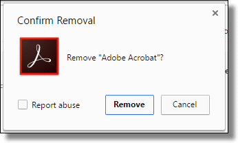 Confirm Extension Removal