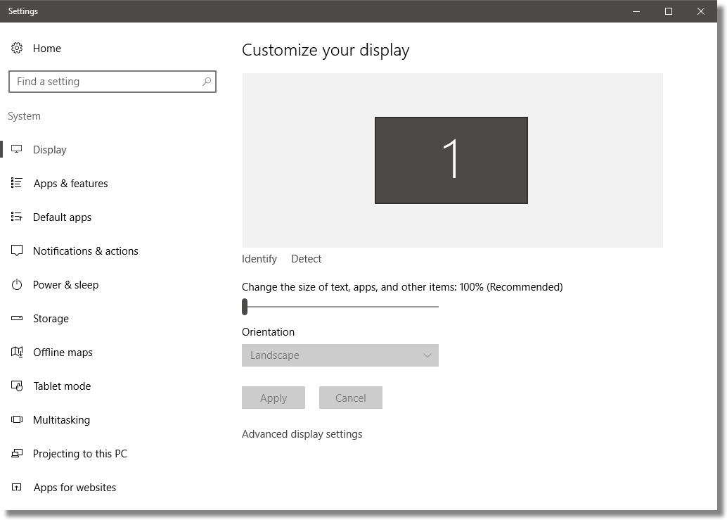 how to adjust pc screen size on tv windows 10