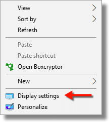 Display Settings menu item