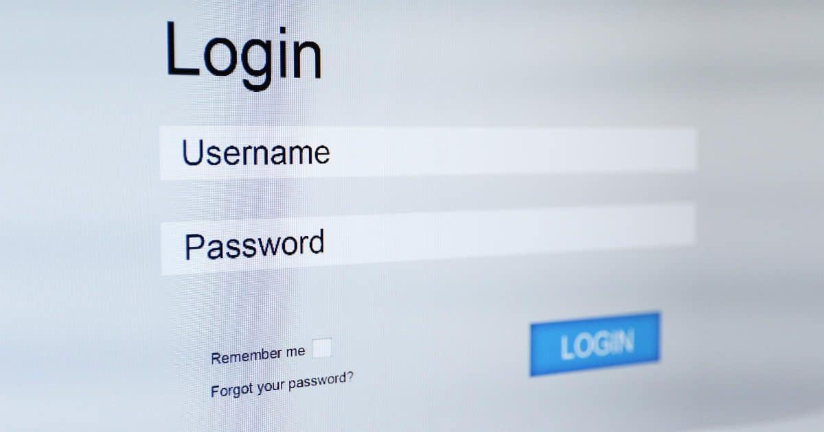 Login and password