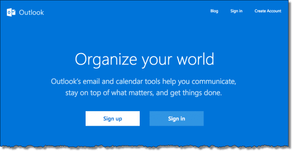 Outlook.com home