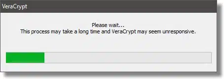 VeraCrypt taking a while...