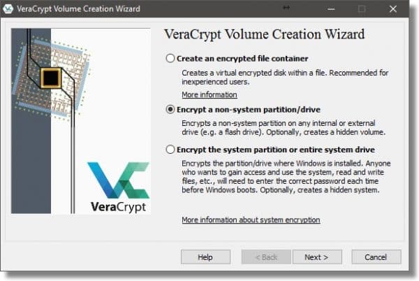 Volume Creation Wizard