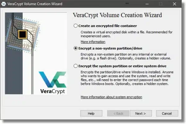 Volume Creation Wizard
