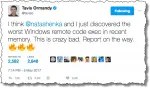 Travis Ormandy Tweet
