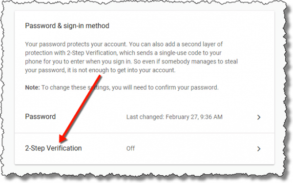 Google - Password & Sign-in Method