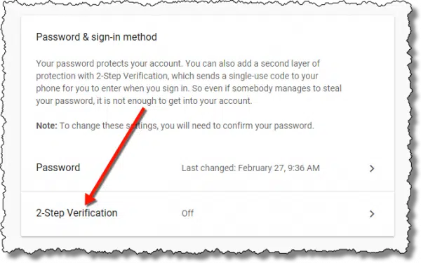 Google - Password & Sign-in Method