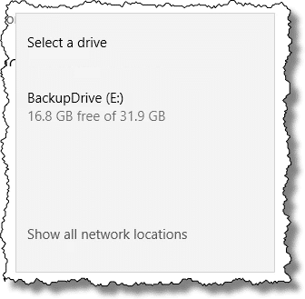 File History: Select Drive