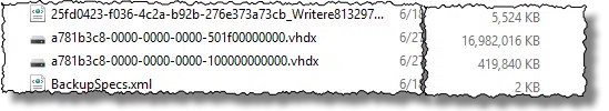 Backup Image File Sizes