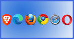 An assortment of browser icons.