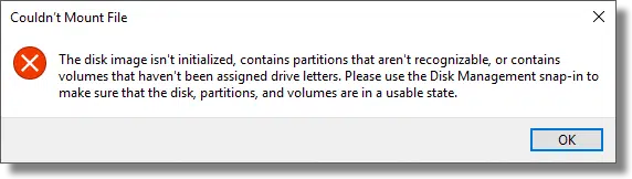 Couldn't Mount File