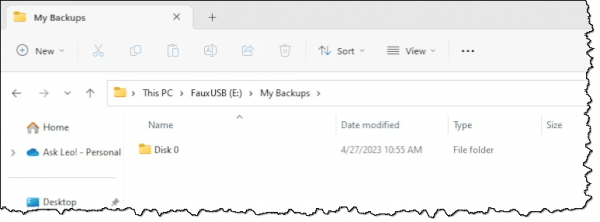 EaseUS Todo: My Backups contents.