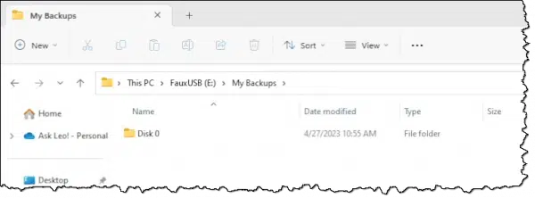 EaseUS Todo: My Backups contents.