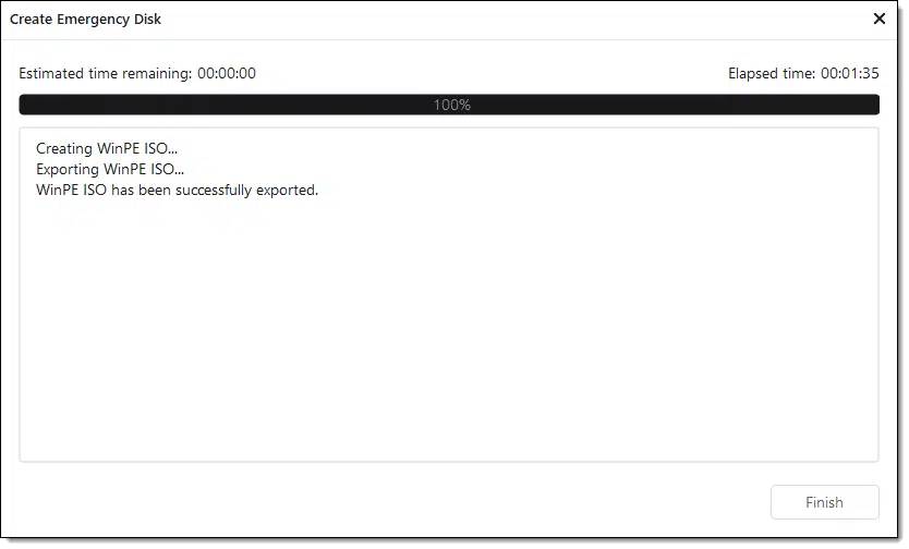 Emergency Disk Creation Complete.