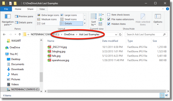 OneDrive - Four Files on C: