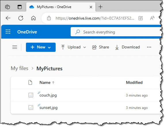 Two files left in OneDrive online.