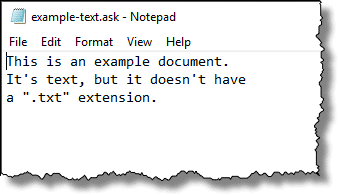 Example text file as a ".ask" file in Notepad