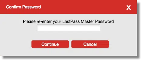 LastPass re-enter Master Password