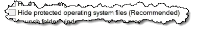 Hide protected operating system files (Recommended)