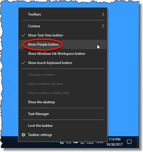 Show People button