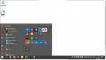 Windows 10 with a solid color desktop