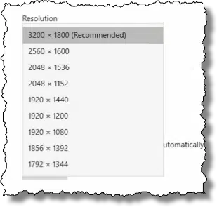 Resolution List