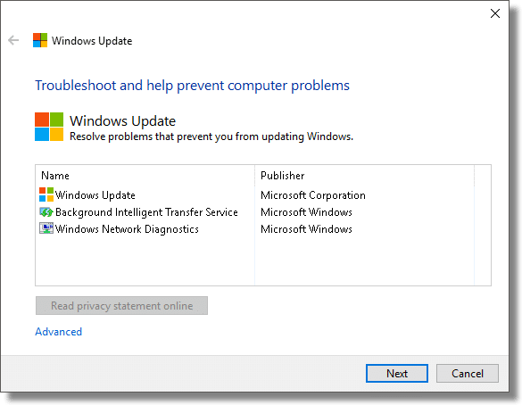 Windows Update Troubleshooter