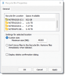 Recycle Bin Properties