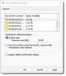 Recycle Bin Properties