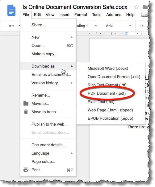 Save As PDF