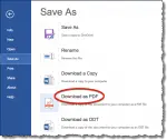 Save As PDF in Office Online