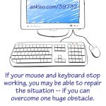If your mouse and keyboard stop working, you may be able to repair the situation -- if you can overcome one huge obstacle.