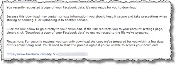 Facebook download ready
