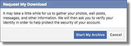 Facebook it'll take a while notice