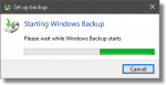 Starting Windows Backup