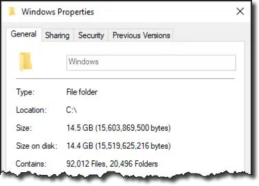 Size of a Windows Folder