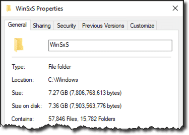 WinSxS size