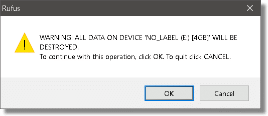 Rufus Warning