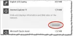 IE Uninstall button