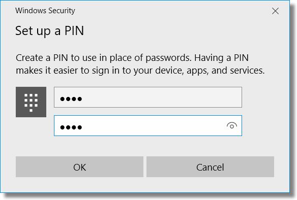 Set up a PIN