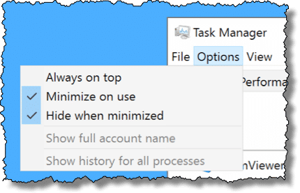 Task Manager Options